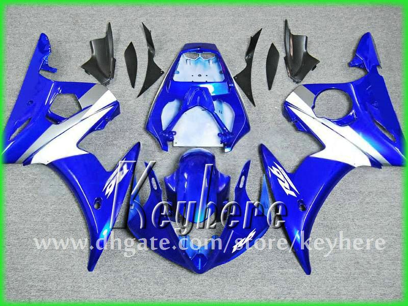 7 regalos gratuitos Kits de carenado de carrera ABS personalizados para YZF R6 2003 2004 YZFR6 03 04 YZF-R6 carenados G9h blanco azul negro piezas de motocicleta del mercado de accesorios