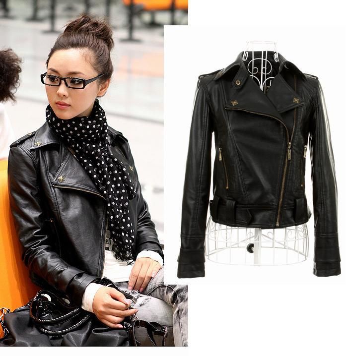 Fashion Sale New Autumn Women Pu Leather Jacket Of Casual Short Jacket ...