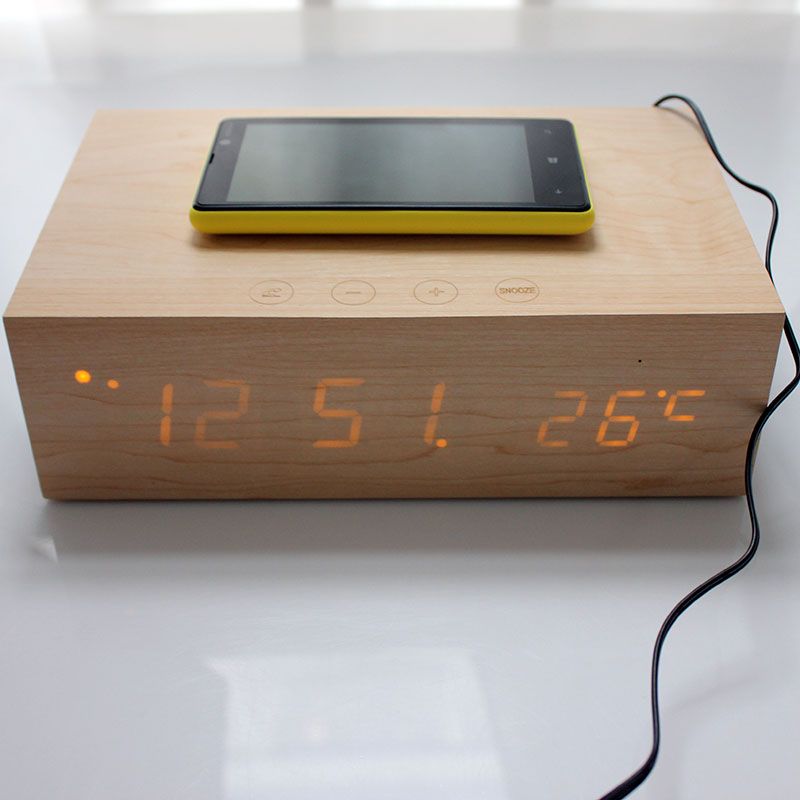 Portable Wooden Speaker QI Wireless Charger+Wireless Bluetooth Speaker