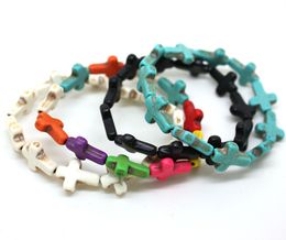 Cross turquoise bracelet, handmade bracelet,Scalable Bracelet, female bracelet.