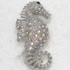 12pcs/lot Wholesale Crystal Rhinestone Seahorse Pin Brooch Fashion brooches jewelry gift C659