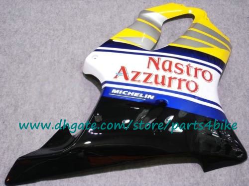 ABS Plástico Kit de Feira para Honda CBR600 01-03 Amarelo / Branco Nastro Azzurro Body Work Parts CBR600 F4i 2001 2002 Fairings com 7 presentes