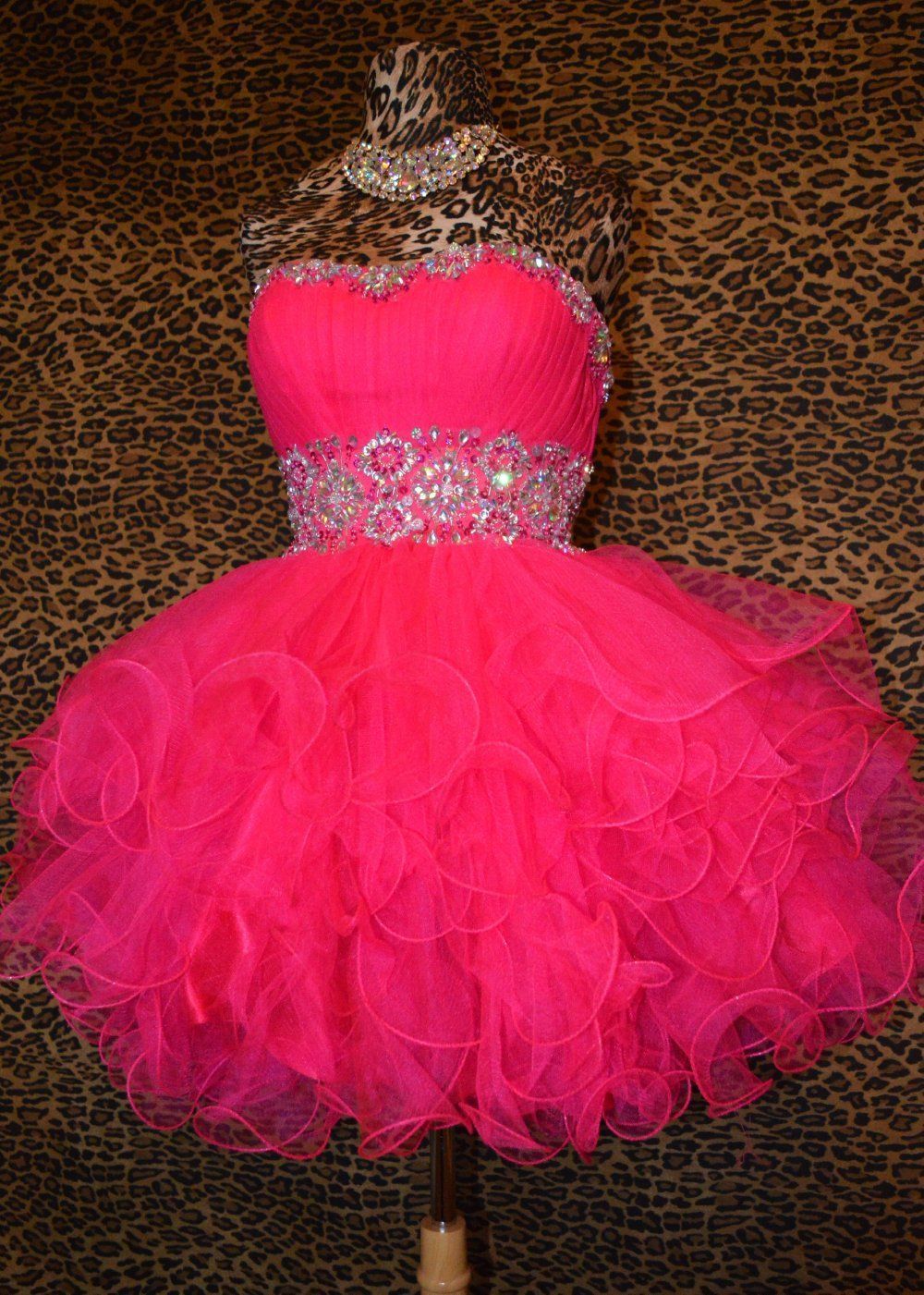 hot pink short prom dresses