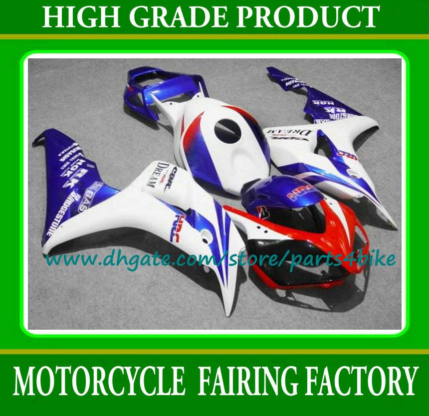 Popolare Bianco Blu Red 7 Gifts Racing Motorcycle Kit di carenatura per Honda iniezione 2006 2007 CBR1000RR 06 07 Kit carenze CBR1000RR.