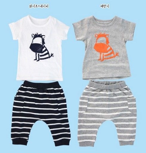 Acheter Pas Cher Vetements De Bebe En Gros Fille Ensemble Ete T Shirt Pantalon Enfants Garcons Et Filles Costume De Zebre 2 Couleur 5p L Du 31 31 Fr Dhgate