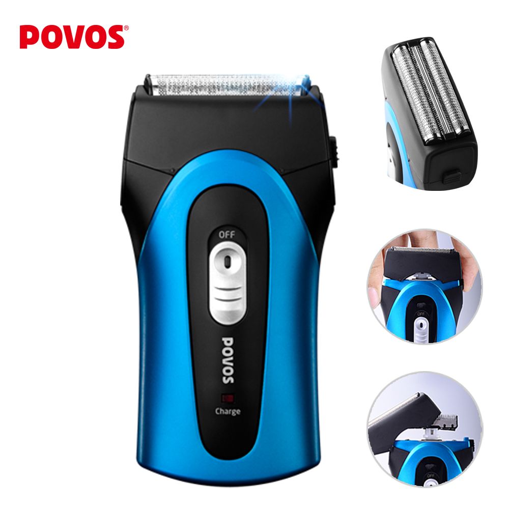 POVOS Triple Head Electric Shaver For Men PS5302 At Universal Voltage, USB Rechargeable Shaver