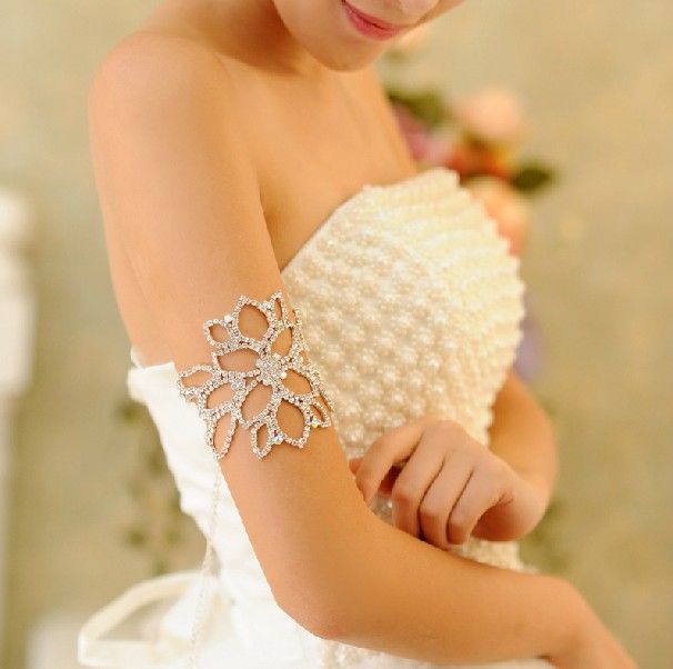 Wrist Wrap Women Luxury Bride Jewelry Hand Chain Armlet Bridal Bracelet