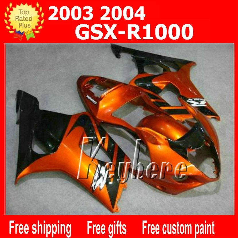 무료 7 선물 GSXR1000에 대한 사용자 정의 레이스 페어링 키트 03 04 GSX R1000 2003 2004 K3 fairings G1h 레드 블랙 애프터 마켓 오토바이 차체 세트