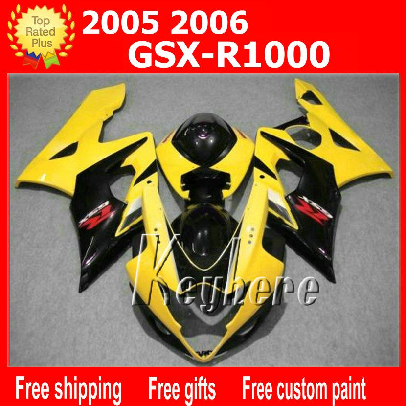 Gratis 7 regalos Kit de carenado ABS personalizado para SUZUKI GSX-R1000 2005 2006 GSXR 1000 05 06 K5 carenados G1q piezas de motocicleta de carrocería amarilla y negra