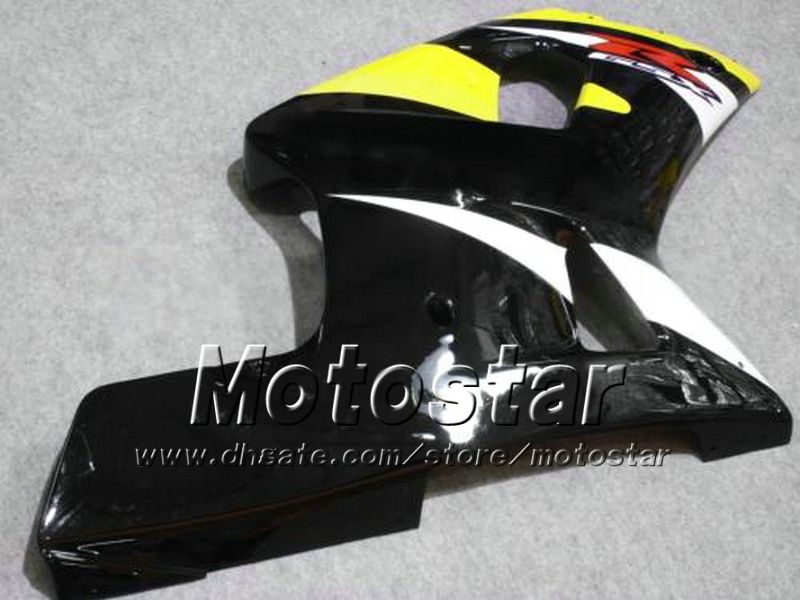 7Gifts karosseriförvaltningar för Suzuki GSXR 600 750 K1 2001 2002 2003 GSXR600 GSXR750 01 03 R600 R750 GUL Black Fairing Set DD38