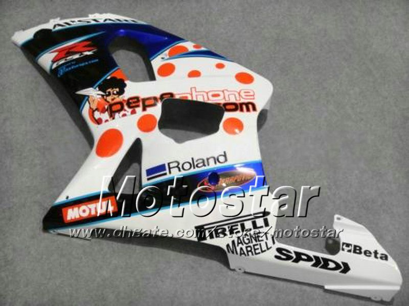 Custom motorfiets stroomlijnkappen met 7 giften voor SUZUKI GSXR 1000 K2 2000 2001 2002 GSXR1000 00 01 02 R1000 mix kleur kuip kit dd60