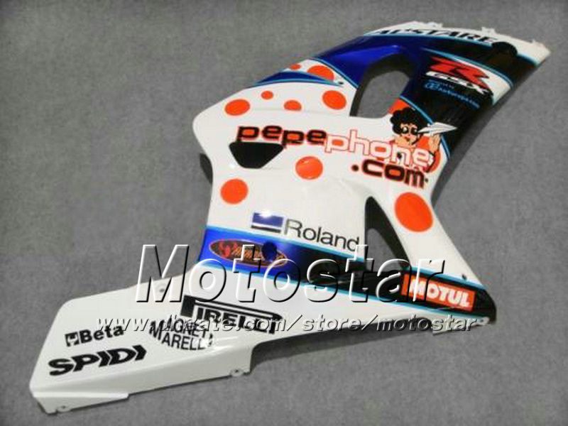 Anpassade motorcykelmässor med 7Gifts för Suzuki GSXR 1000 K2 2000 2001 2002 GSXR1000 00 01 02 R1000 Mix Color Fairing Kit DD60