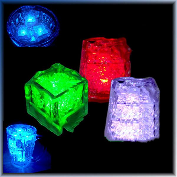 led light up ice cube water actived auto changing crystal cube for