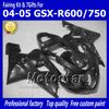 Набор для корпуса Lavings для Suzuki GSXR 600 750 K4 2004 2005 GSXR600 GSXR750 04 05 R600 R750 Glossy Black Fairing Set EE20