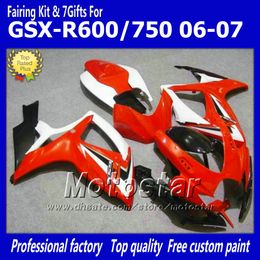 7Gifts injection Moulding fairings kit for SUZUKI 2006 2007 GSXR 600 750 K6 GSXR600 GSXR750 06 07 R600 R750 red white bodywork fairing