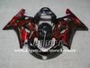 Gratis 7 gåvor Custom Race Fairing Kit för Suzuki GSX-R600 01 02 03 GSXR 600 2001 2002 2003 K1 Fairings G8Q Red Flames Black Motorcycle Parts