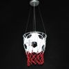 Kid's Bedroom Pendant Light 9.8" Glass Basketball/Football with Net Modern Children's Study Room Creative Cord Pendant light