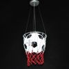 Lampe suspendue en verre pour chambre d'enfant, 9.8 pouces, basket-ball/football avec filet, salle d'étude moderne pour enfants, lampe suspendue avec cordon créatif