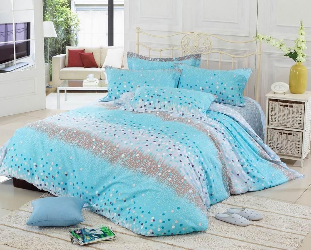 Cheap Bedding Sets 100% Cotton Comforter Sers Beautiful Soft Full Size Bed Linens Cheap Blue ...