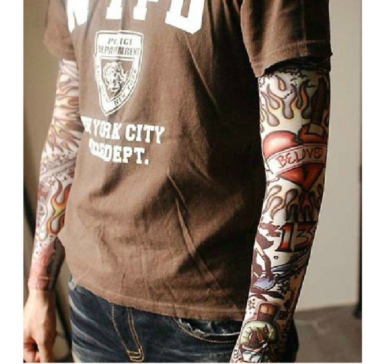 PUNK Fake Tattoo Sleeve, Art Tattoo Sleeves, Riding Tattoo Cuff, 140