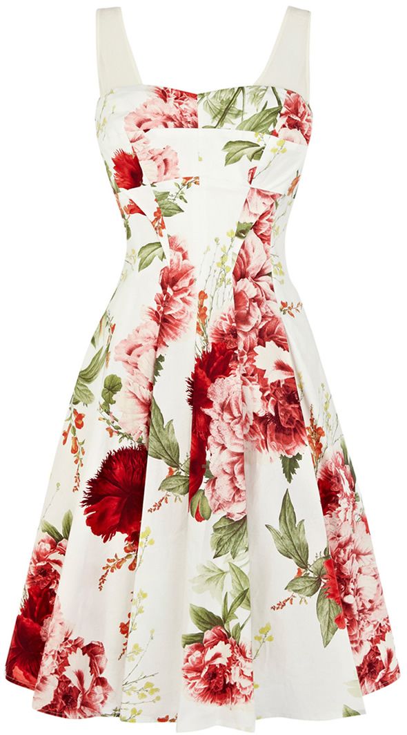 Elegant Full Floral Print Cotton Prom Dress Dq223 From Ellian, 32.35