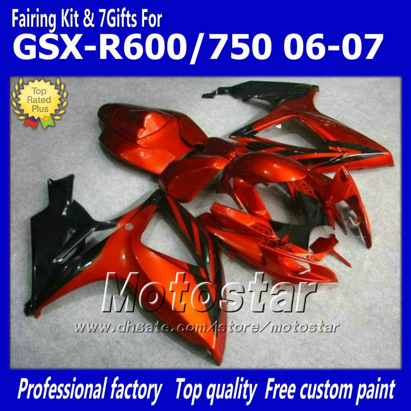 

7 Gifts injection molding fairings for SUZUKI 2006 2007 GSXR 600 750 K6 GSXR600 GSXR750 06 07 R600 R750 ABS fairing ff5, Multi-color