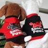 Рождество Hallowee подарки для собак одежда Santa лапы хлопчатобумажные футболки с капюшоном для собак одежда мультфильм буквы напечатаны с капюшоном толстовка Тедди