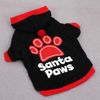 Noel Hallowee Hediyeler Köpek Giysileri Santa Paws Pamuk Hoodie T-Shirt Köpekler için Giyim Karikatür Mektuplar Bir Hood Sweatshirt Teddy Ile Baskılı
