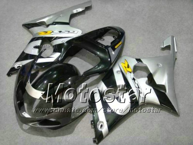 Мотоциклевые обтекатели для Suzuki GSXR 600 750 K1 2001 2002 2003 GSXR600 GSXR750 01 02 03 R600 R750 Black Silver ABS Fairing FF68