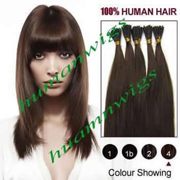 20" 100g Thickly Remy Stick Tip Indian Human Hair Extensions, I-tip Hair Extensions, Jet Black #1, 1g/pcs 