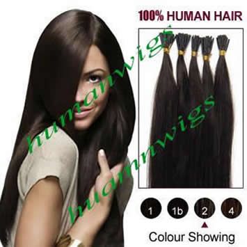 20" 100g Thickly Remy Stick Tip Indian Human Hair Extensions, I-tip Hair Extensions, Jet Black #1, 1g/pcs 