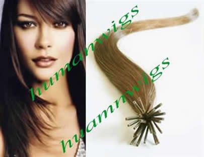 20" 100g Thickly Remy Stick Tip Indian Human Hair Extensions, I-tip Hair Extensions, Jet Black #1, 1g/pcs 