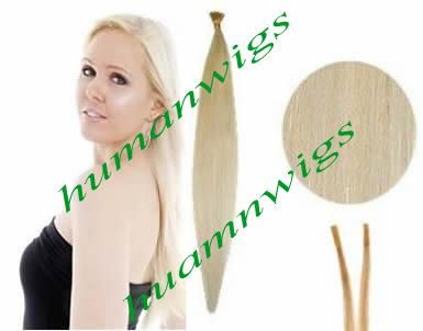 20" 100g Thickly Remy Stick Tip Indian Human Hair Extensions, I-tip Hair Extensions, Jet Black #1, 1g/pcs 