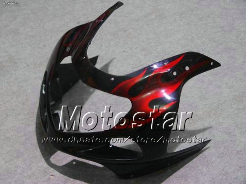 Anpassade motorcykelmässor med 7Gifts för Suzuki GSXR 1000 K2 2000 2001 2002 GSXR1000 00 01 02 R1000 Red Flame Fairing Kit FF93