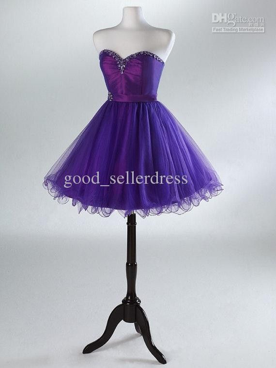 2013 Homecoming Dresses Short Little Light Sky Blue Purple Ribbon ...
