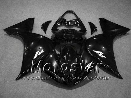 7 gåvor Motorcykelmässor för Yamaha 2009-2011 YZF-R1 09 10 11 YZFR1 09 10 11 YZF R1 YZFR1000 GLOSSY Black Bodywork Fairing