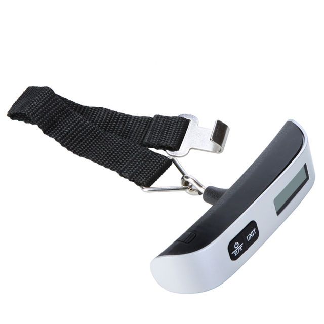 50kg 110lb Pocket Portable Hängande LCD-Digital elektronisk Bagagevågar Fiskebalansviktningsskala Fiskkrok Waage Temperatursensor