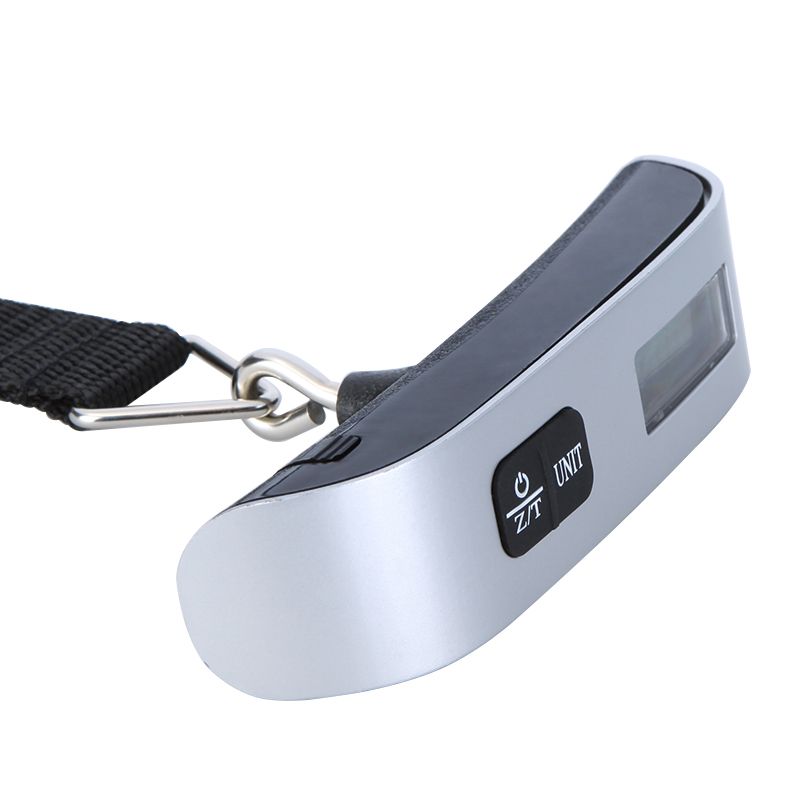 50kg 110lb Pocket Portable Pendurado LCD Digital Bagagem Eletrônica Balanças de Pesca Balanço de Pesagem de Ponderação de Peixe Gancho De Acessoa Temperatura Sensor