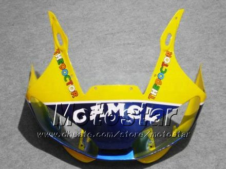 Gratis anpassat mairing-kit för Yamaha YZF-R6 1998 1999 2000 2001 2002 YZFR6 YZF R6 YZF600 GUL MOTUL FAIRINGS SET HH1