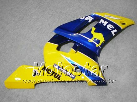 Gratis anpassat mairing-kit för Yamaha YZF-R6 1998 1999 2000 2001 2002 YZFR6 YZF R6 YZF600 GUL MOTUL FAIRINGS SET HH1