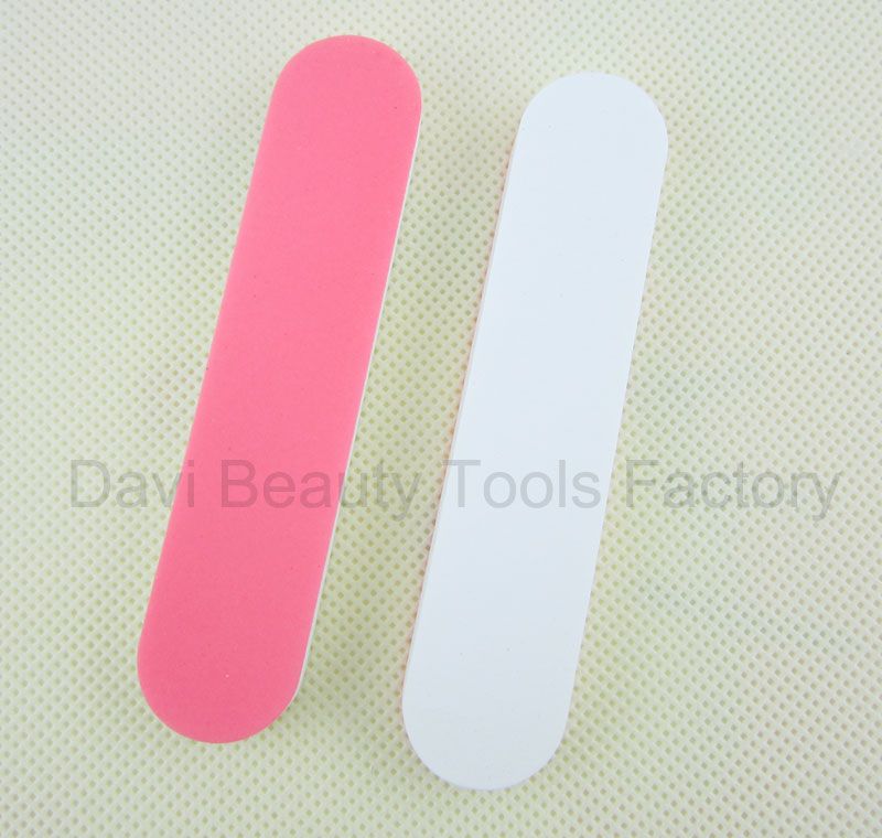 pink mini nail buffer file double size buff and polish for nature nails