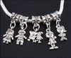 Boy \ Kız Charms Büyük Delik Boncuk 100pcs / lot Tibet Gümüş Dangles Fit Avrupa Bilezikler Takı DIY Alaşım Gevşek Boncuk