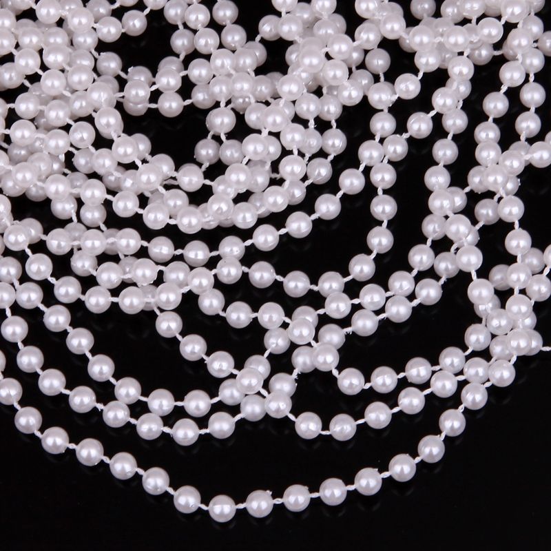 10 Meters White Round Pearl Ghirlanda Wedding Centrotavola Decorazione Taglia 4mm