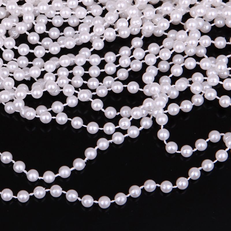 10 Meters White Round Pearl Ghirlanda Wedding Centrotavola Decorazione Taglia 4mm