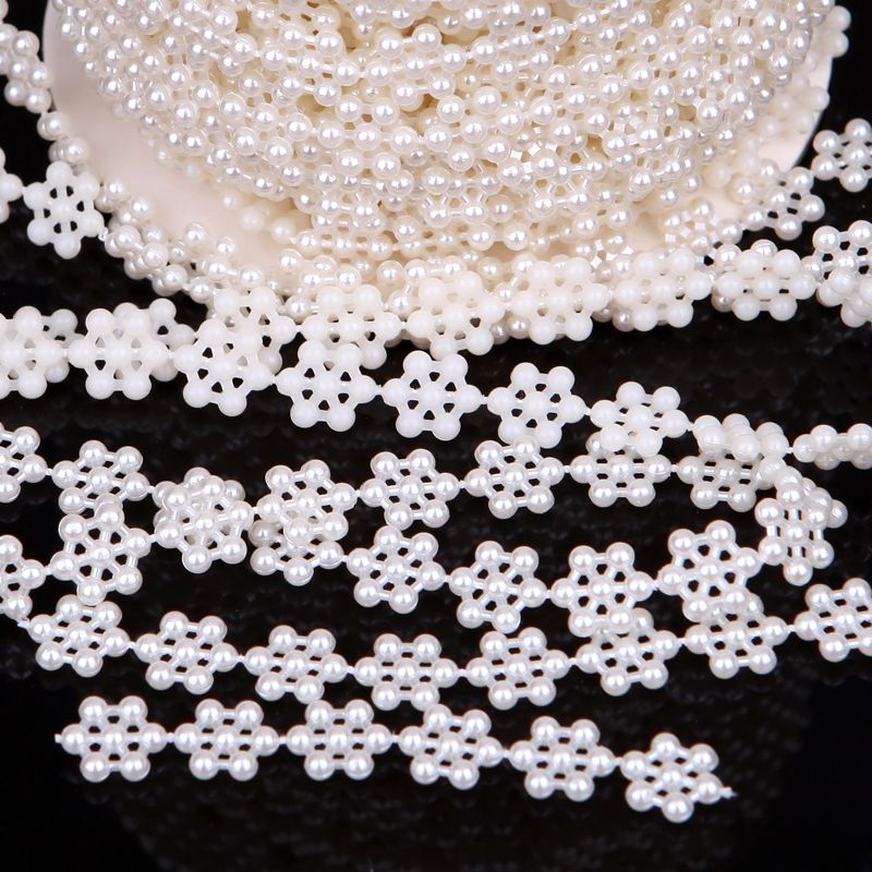 10 м V16 белый цветок солнца жемчуг гирлянды свадебный центральный украшения 10 мм ширина