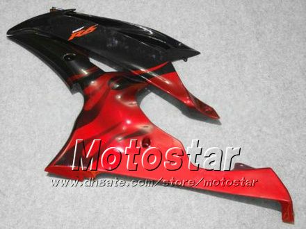Set carenatura YAMAHA 2008 2009 2010 YZF-R6 08 09 10 YZFR6 08 09 10 YZF R6 YZFR600 rosso in carenature moto nere hh51