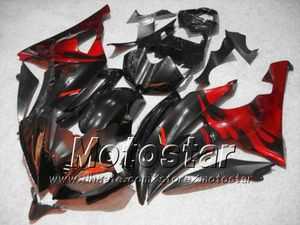 مجموعة Fairing لـ Yamaha 2008 2009 2010 YZF-R6 08 09 10 YZFR6 08 09 10 YZF R6 YZFR600 RED in Black Motorcycle Fairings HH51