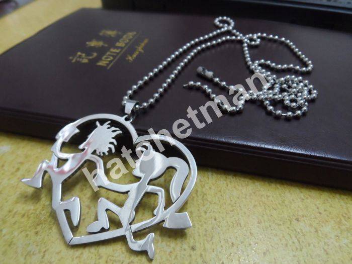 

Heart 2.7in Hatchetman pendant necklaces stainless steel Pendants Couple jewelry no distortion no fade