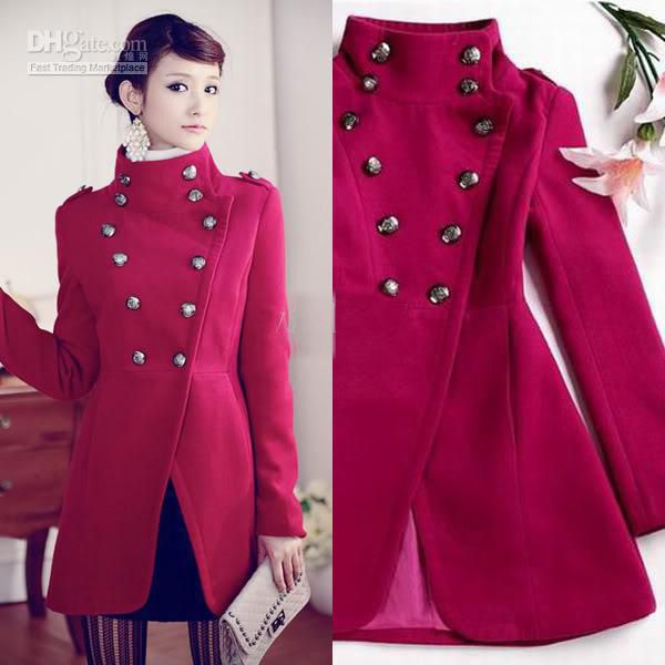 NEW Womens Double Breasted Coat Stand Collar Military From Sincere, $40