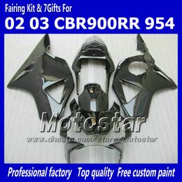 Aftermarket fairing kits for HONDA CBR900RR 954 2002 2003 CBR900 954RR CBR954 02 03 CBR900RR glossy black custom fairings set jj21